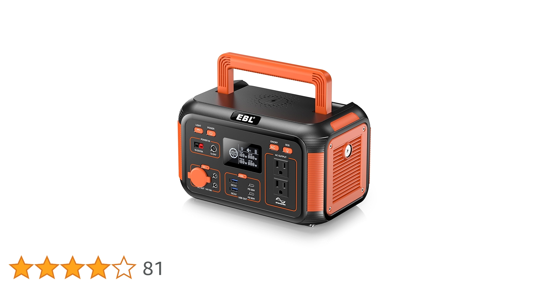 新品 EBL ポータブル電源 500W 30Ah/444wh Amazon.co.jp: EBL ポータブル電源 500W 30Ah/444wh ポータブル